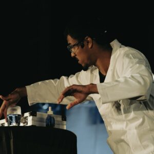 a man wearing a white robe